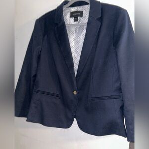 Ann Taylor Navy Blazer with Gold Button